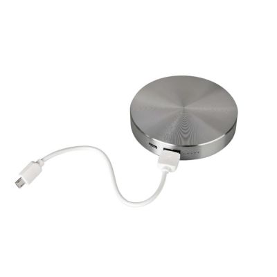 Универсальный аккумулятор 'UFO' (6000mAh) в подарочной коробке,темно-серый,8,6х1,5 см,металл, серебристый-4