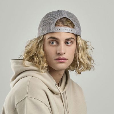 Бейсболка RAPPER CANVAS-S, 5 клиньев, пластиковая застёжка, белый, желтый, тёмно-серый-4