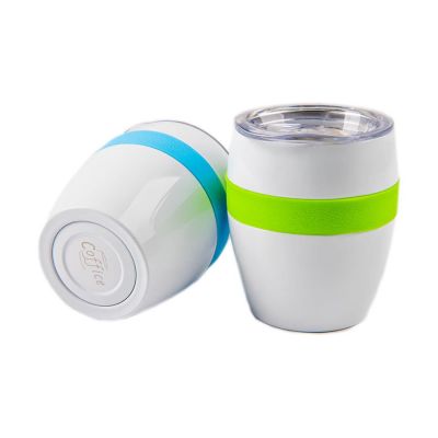 Термокружка LINE, белый, оранжевый-9