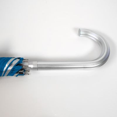 Зонт-трость SILVER, пластиковая ручка, полуавтомат, синий, серебристый-2