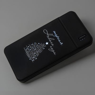 Универсальный аккумулятор Flash 5 (5000 мАч) с подсветкой и soft touch, черный, 9,8х6.3х1,3 см-1