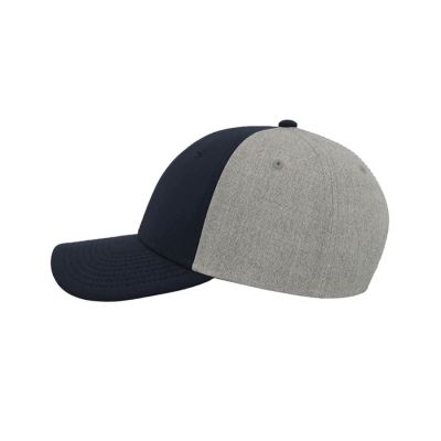 Бейсболка 'Contest',6 клиньев, пластиковая застёжка, темно-синий, серый-2