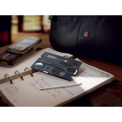 Швейцарская карточка VICTORINOX SwissCard Lite, 13 функций, полупрозрачная чёрная-2