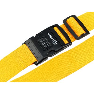 Ремень для чемодана Torber, желтый, 182 х 5 см-1