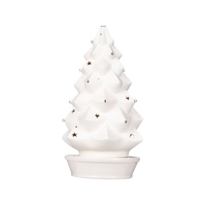 Подсвечник Новогодняя Ель (бисквит) с росписью игрушек золотом-2