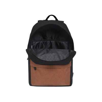 Рюкзак TORBER GRAFFI, черный с карманом коричневого цвета, полиэстер меланж, 42 х 29 x 19 см-5