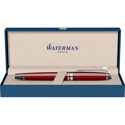 Ручка-роллер Waterman Expert Dark Red Lacquer CT Black, стержень: Fblk-5
