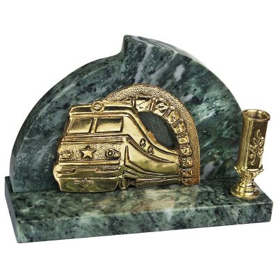 Настольный прибор Поезд, золотистый/зеленый-0