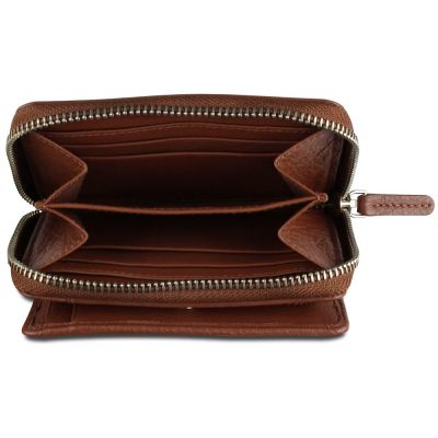 Кошелёк женский BUGATTI Lady Top, на молнии, коньячный, натуральная воловья кожа, 12х2,5х9 см-3