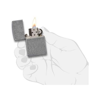 Зажигалка ZIPPO Classic с покрытием ™Plate, латунь/сталь, серебристая, матовая, 38x13x57 мм-2