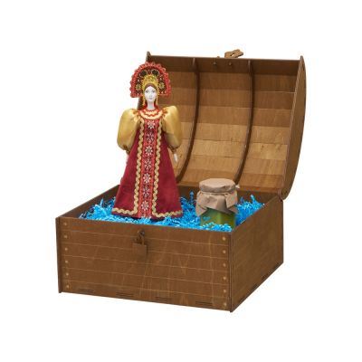 Подарочный набор: кукла фарфоровая, крем-мед, красный-1