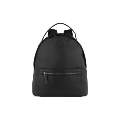 Рюкзак женский BUGATTI Bella, чёрный, воловья кожа/полиэстер, 24,5х12х27 см-1