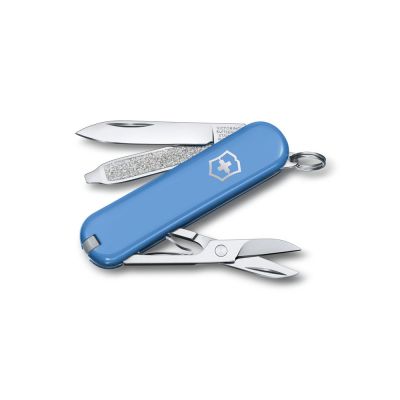 Нож-брелок VICTORINOX Classic SD Colors Summer Rain, 58 мм, 7 функций, голубой-0
