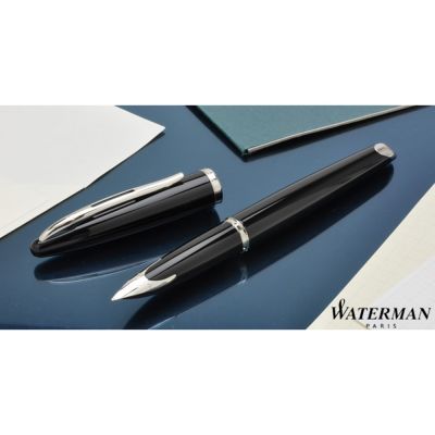 Перьевая ручка Waterman Carene, цвет: Black ST, перо: F или М чернила: blue-8