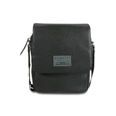 Сумка наплечная BUGATTI Moto D, чёрная, полиуретан, 25х8х30 см, 4 л-1