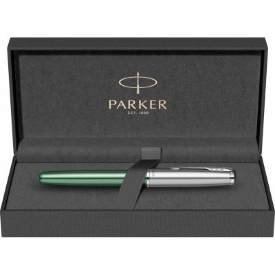 Перьевая ручка Parker Sonnet Essentials Green SB Steel CT, перо: F, цвет чернил: black, в подарочной упаковке.-10