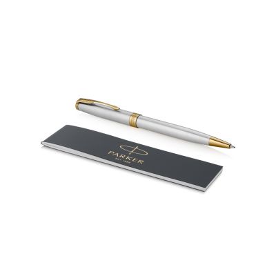 Ручка шариковая Parker Sonnet Core Stainless Steel GT, серебристый/золотистый-2