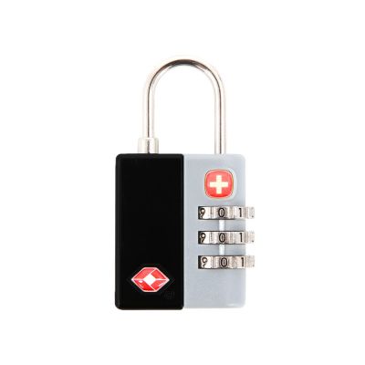 Замок кодовый TSA SWISSGEAR, цинковый сплав и AБС-пластик, 3 x 1,3 x 6,5 см, черный-0