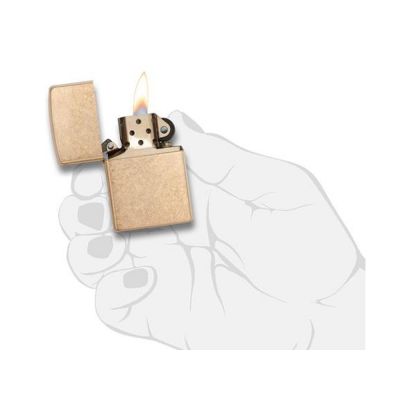 Зажигалка ZIPPO Armor™с покрытием Tumbled Brass, латунь/сталь, золотистая, матовая, 38x13x57 мм-3