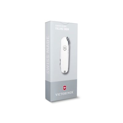 Нож-брелок VICTORINOX Classic SD Colors Falling Snow, 58 мм, 7 функций, белый-3