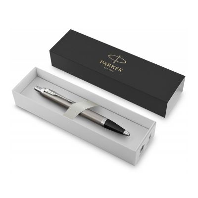 Шариковая ручка Parker IM Stainless Steel CT, стержень: M, цвет чернил: blue, в подарочной упаковке.-1