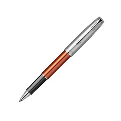 Ручка-роллер Parker Sonnet Essentials Orange SB Steel CT, цвет чернил black,перо: F, в подарочной упаковке.-0