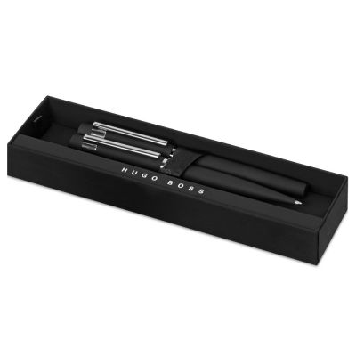 Подарочный набор: ручка шариковая, ручка-роллер. Hugo Boss, черный-1