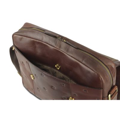 Сумка через плечо Mano Don Leon, натуральная кожа в коричневом цвете, 38 х 30 х 7 см-3