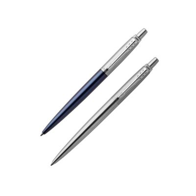 Набор из 2х ручек в подарочной коробке: Parker Jotter Essential, Royal Blue CT и Parker Jotter Essential, St. Steel СT-1