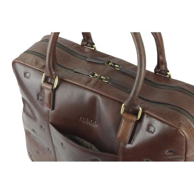 Сумка Mano Don Leon, натуральная кожа в коричневом цвете, 42 х 30 х 11,5 см-3