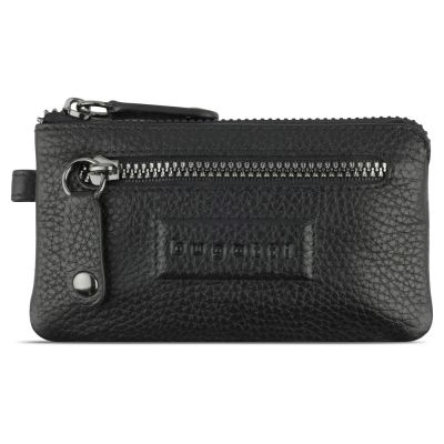 Ключница BUGATTI Elsa, чёрная, воловья кожа/полиэстер, 12,5х0,5х7 см-1