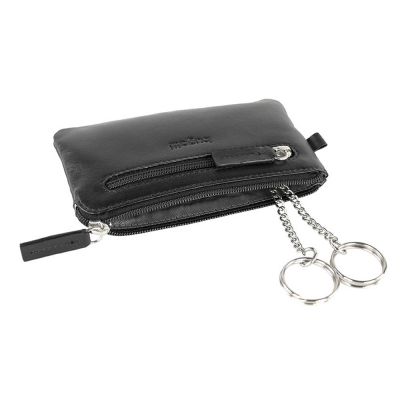 Ключница BUGATTI Primo, чёрная, натуральная воловья кожа, 12,5х0,5х7 см-1