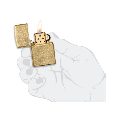 Зажигалка ZIPPO Classic с покрытием Tumbled Brass, латунь/сталь, золотистая, матовая, 38x13x57 мм-8
