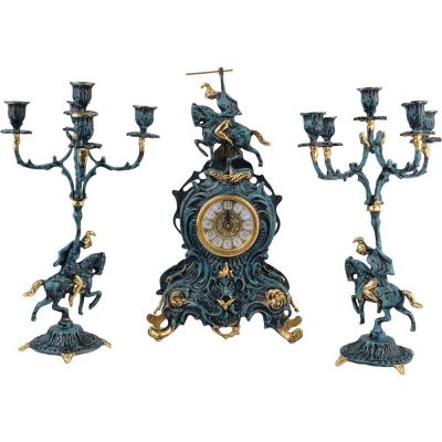 Композиция: интерьерные часы с подсвечниками Победитель-0