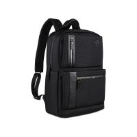 Рюкзак мужской BUGATTI Nero 16'', чёрный, нейлон 1680D/кожа, 29,5х14х44 см