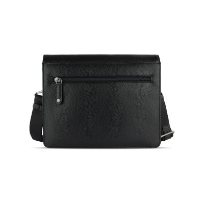 Сумка через плечо женская BUGATTI Elsa, чёрная, воловья кожа/полиэстер, 25х8,5х20 см-6