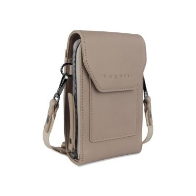 Сумка наплечная BUGATTI Almata, песочная, полиуретан, 11х4х19 см-0
