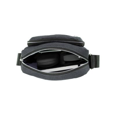 Сумка наплечная мужская BUGATTI Sera, антрацитовая, полиэстер, 21х6х26,5 см-4