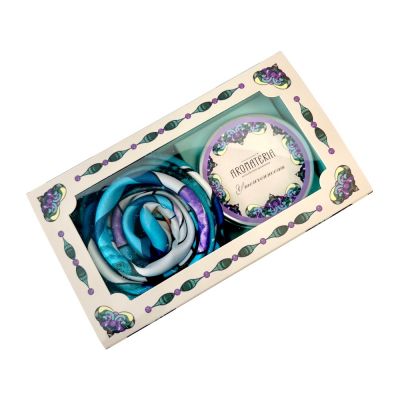 Набор: платок Каменный цветок и свеча Утонченность-1