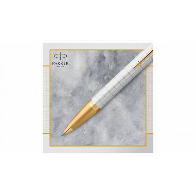 Шариковая ручка Parker IM Premium K318  Pearl GT, стержень: M, цвет чернил: blue, в подарочной упаковке.-4