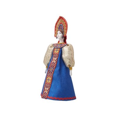 Подарочный набор: кукла фарфоровая, мед, синий-15