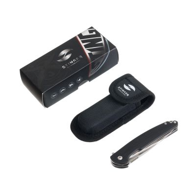 Нож складной Stinger, 106 мм, (серебристый), материал рукояти: сталь D2, стеклотекстолит G10-4