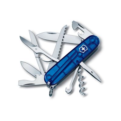 Нож перочинный VICTORINOX Huntsman, 91 мм, 15 функций, полупрозрачный синий-0