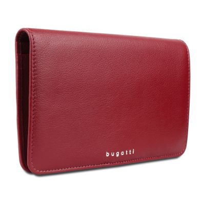 Кошелёк женский BUGATTI Lady Top, красный, натуральная воловья кожа, 19,5х2х11,2 см-0