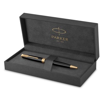Ручка шариковая Parker Sonnet Core Black Lacquer GT, черный/золотистый-3