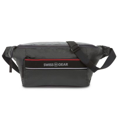 Сумка на пояс SWISSGEAR, серая, полиэстер с плетением рип-стоп, 38 x 5 x 15 см-2