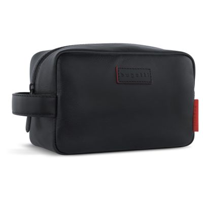 Несессер дорожный BUGATTI Clark, чёрный, воловья кожа/полиэстер, 20х10х13 см, 2,5 л-0