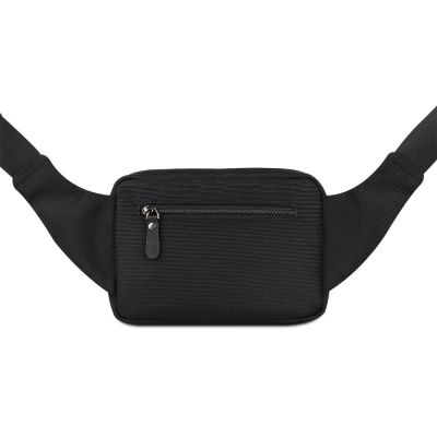 Сумка на пояс BUGATTI Nero, чёрная, нейлон 1680D/кожа, 20,5х6х15 см-4