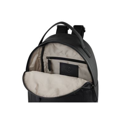 Рюкзак женский BUGATTI Bella, чёрный, воловья кожа/полиэстер, 24,5х12х27 см-4