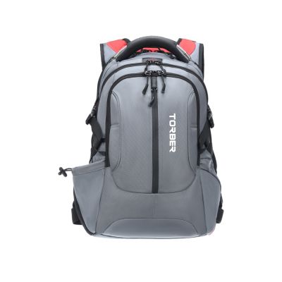 Рюкзак TORBER DRIVE с отделением для ноутбука 15, серый/красный, полиэстер 1680D, 36x17x50 см, 30 л-0